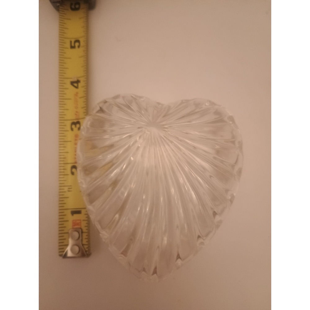 VTG Elegant Heart Shaped Trinket Dish, Crystal Clear
